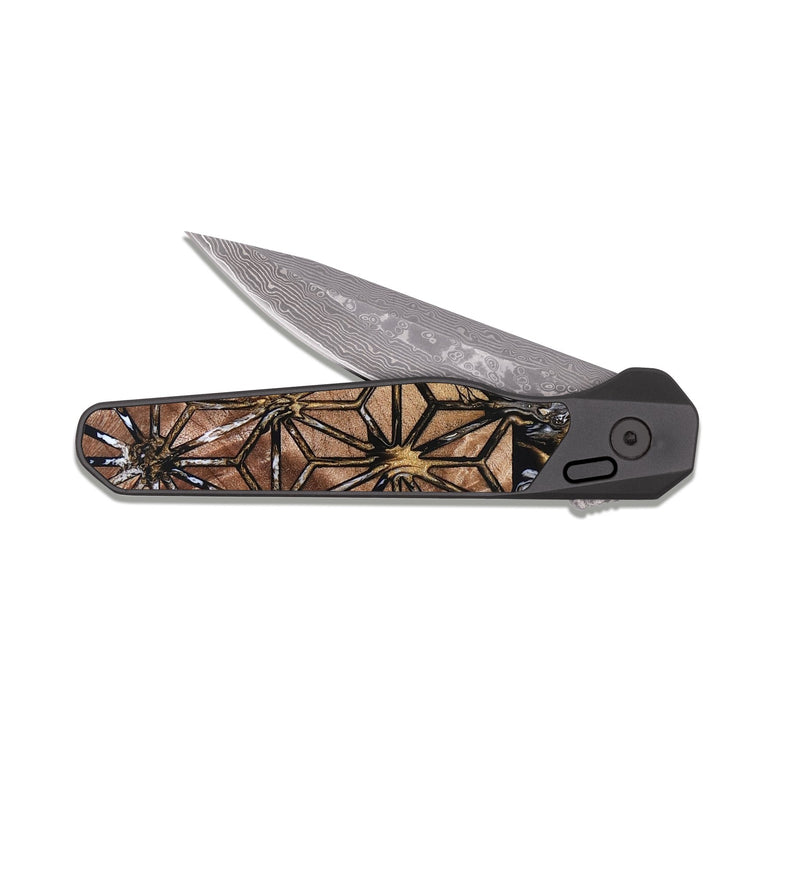 EDC Dark Damascus Wood Pocket Knife - Teri (Pattern, 825160)