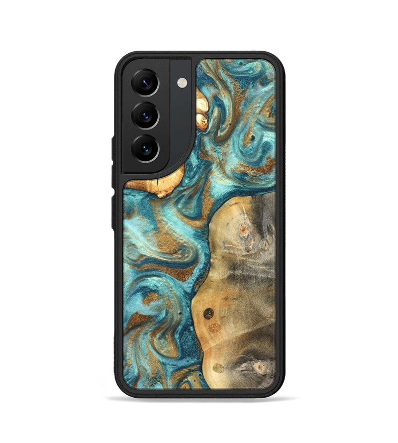 Galaxy S22 Wood Phone Case - Murray (Teal & Gold, 825182)