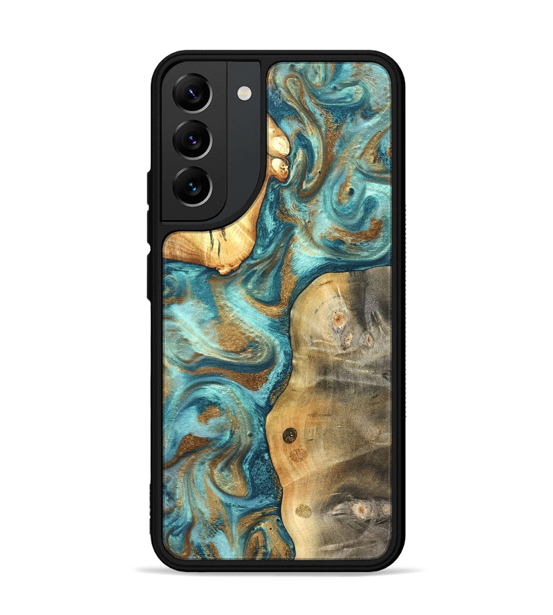 Galaxy S22 Plus Wood Phone Case - Murray (Teal & Gold, 825182)