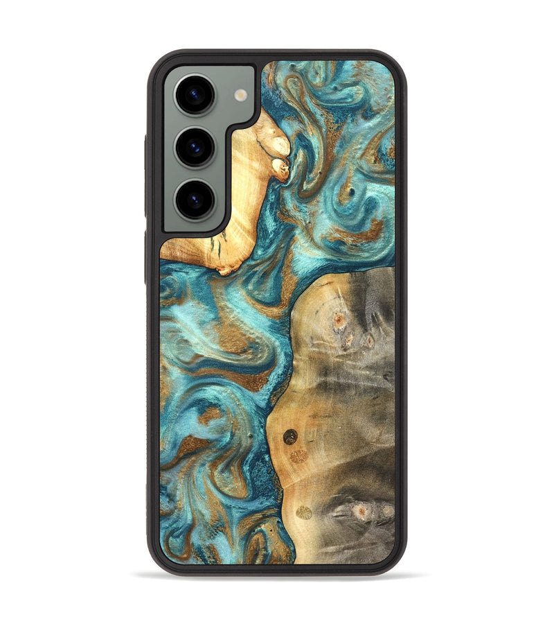 Galaxy S23 Plus Wood Phone Case - Murray (Teal & Gold, 825182)