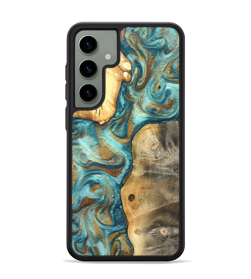 Galaxy S24 Plus Wood Phone Case - Murray (Teal & Gold, 825182)