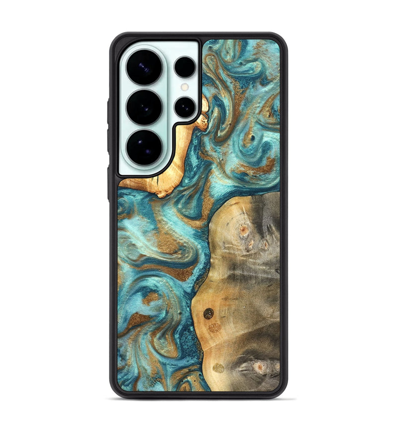 Galaxy S26 Ultra Wood Phone Case - Murray (Teal & Gold, 825182)