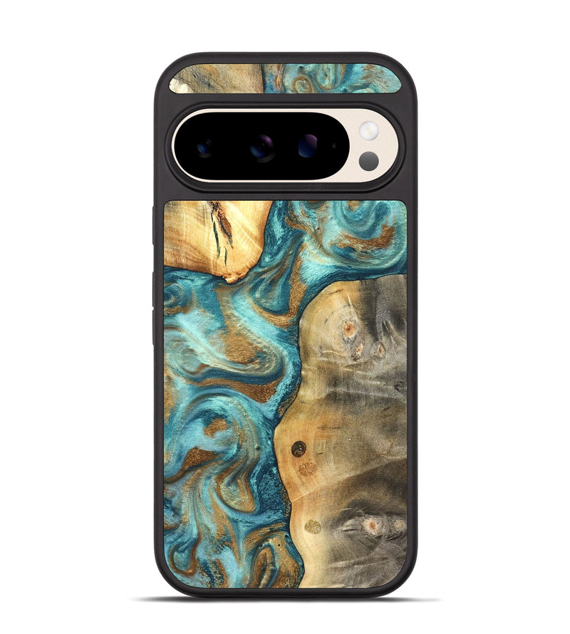 Pixel 10 Wood Phone Case - Murray (Teal & Gold, 825182)