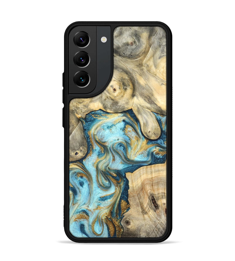 Galaxy S22 Plus Wood Phone Case - Elton (Teal & Gold, 825183)