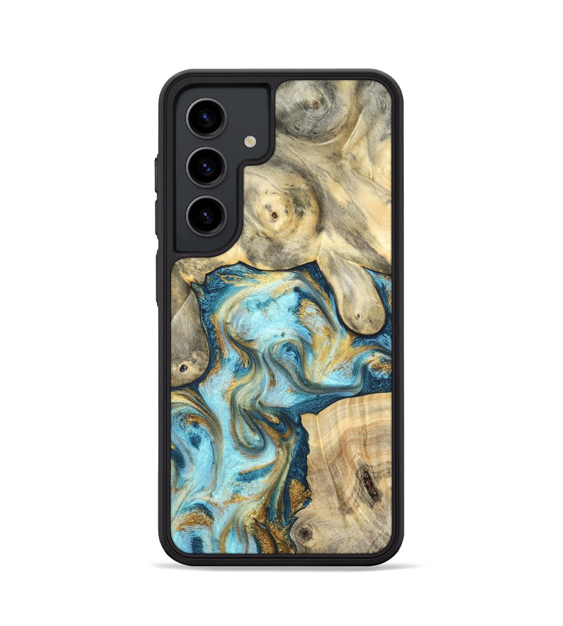 Galaxy S24 Wood Phone Case - Elton (Teal & Gold, 825183)