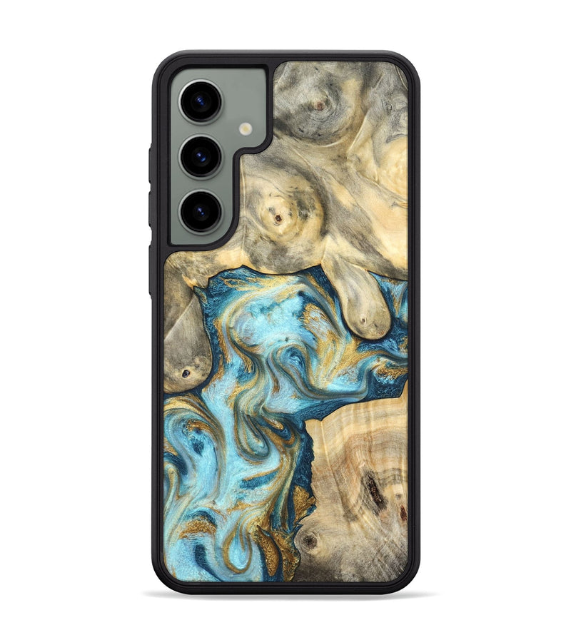 Galaxy S24 Plus Wood Phone Case - Elton (Teal & Gold, 825183)