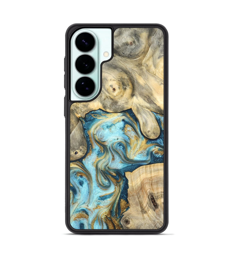 Galaxy S26 Plus Wood Phone Case - Elton (Teal & Gold, 825183)