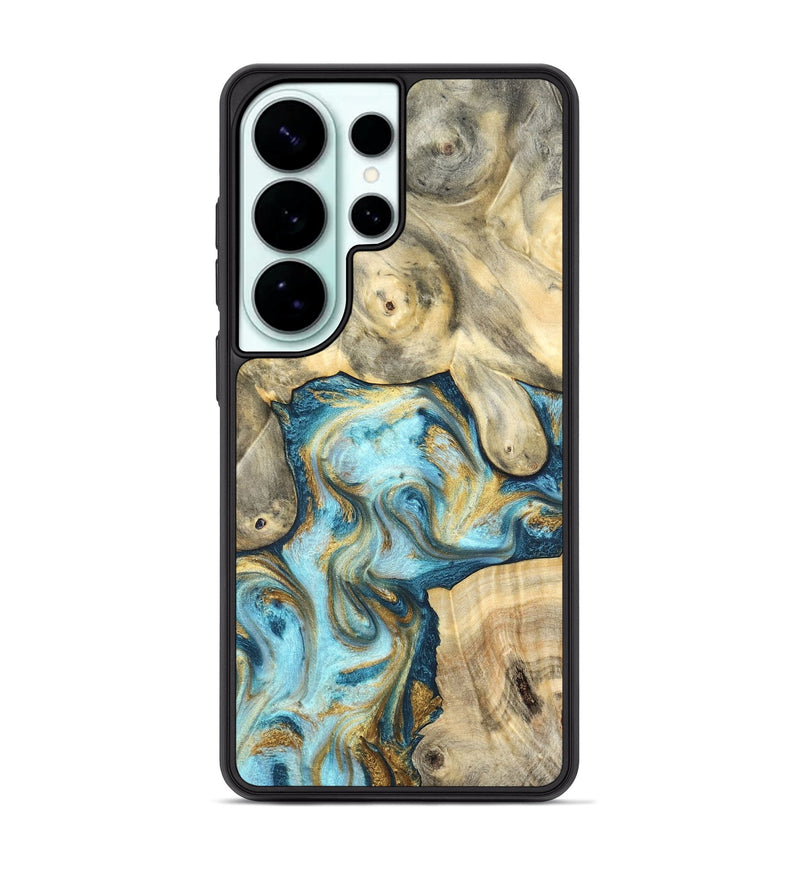 Galaxy S26 Ultra Wood Phone Case - Elton (Teal & Gold, 825183)