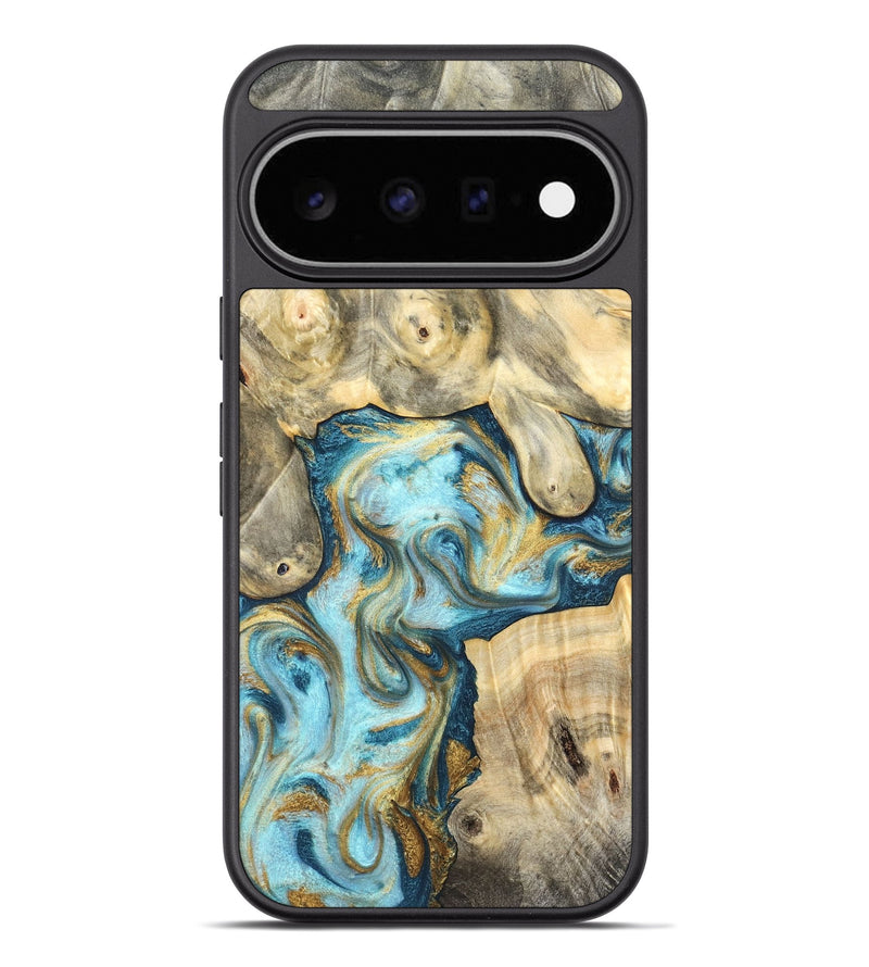 Pixel 11 Pro XL Wood Phone Case - Elton (Teal & Gold, 825183)