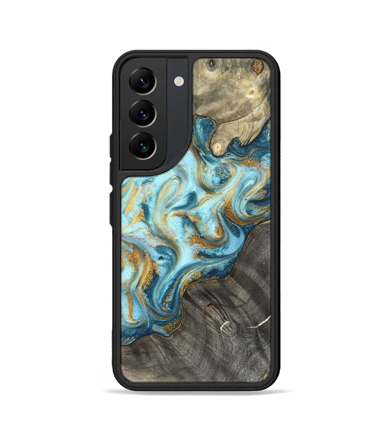Galaxy S22 Wood Phone Case - Fate (Teal & Gold, 825184)