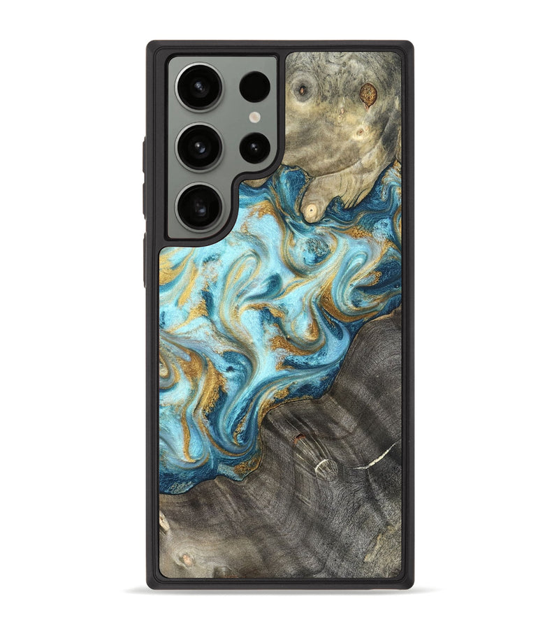 Galaxy S23 Ultra Wood Phone Case - Fate (Teal & Gold, 825184)
