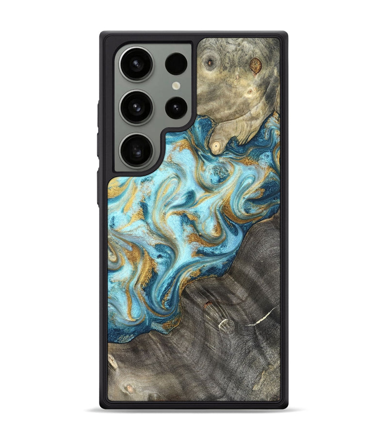 Galaxy S24 Ultra Wood Phone Case - Fate (Teal & Gold, 825184)