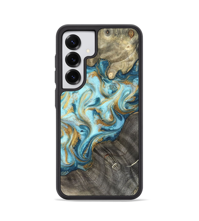 Galaxy S25 Wood Phone Case - Fate (Teal & Gold, 825184)