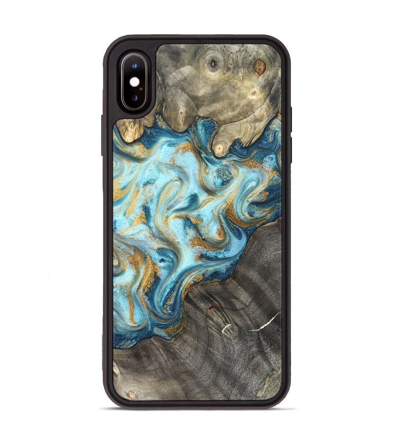 iPhone Xs Max Wood Phone Case - Fate (Teal & Gold, 825184)