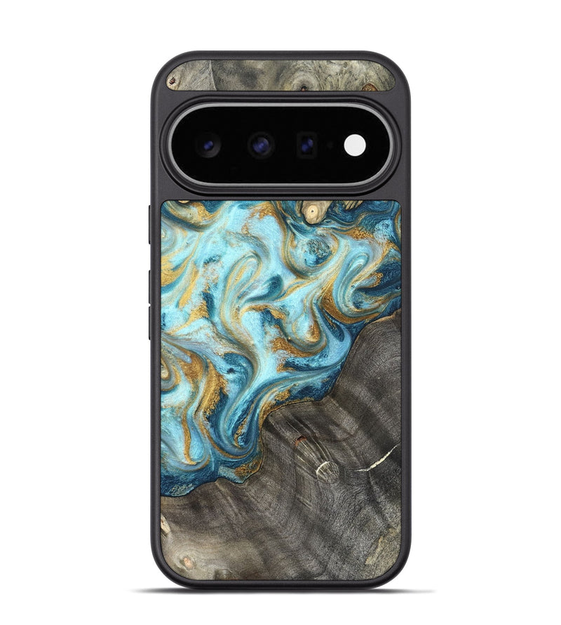 Pixel 11 Pro Wood Phone Case - Fate (Teal & Gold, 825184)