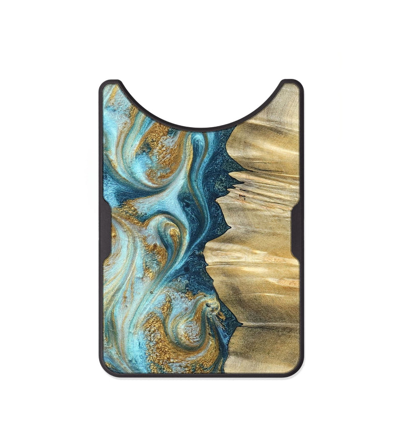 Alloy Wood Wallet - Emilio (Teal & Gold, 825185)