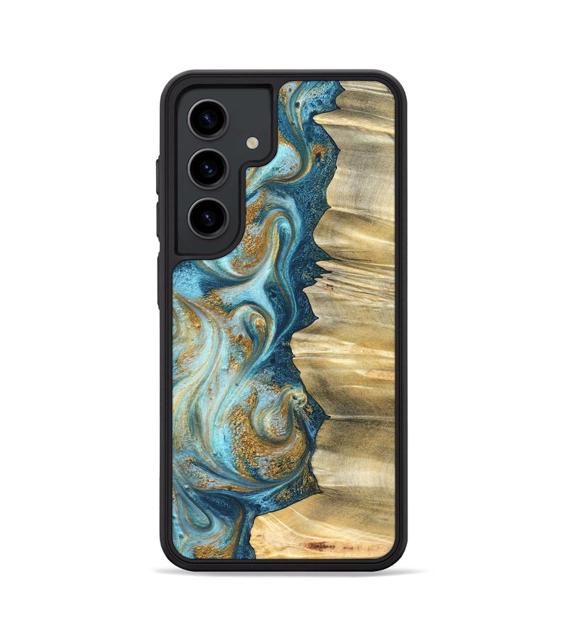 Galaxy S24 Wood Phone Case - Emilio (Teal & Gold, 825185)