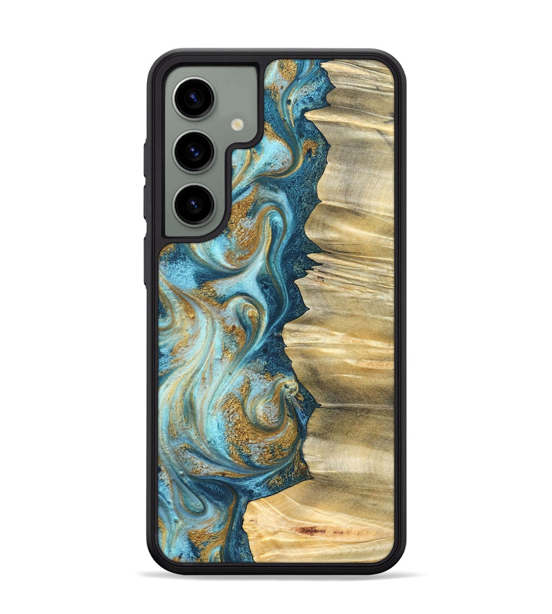 Galaxy S24 Plus Wood Phone Case - Emilio (Teal & Gold, 825185)