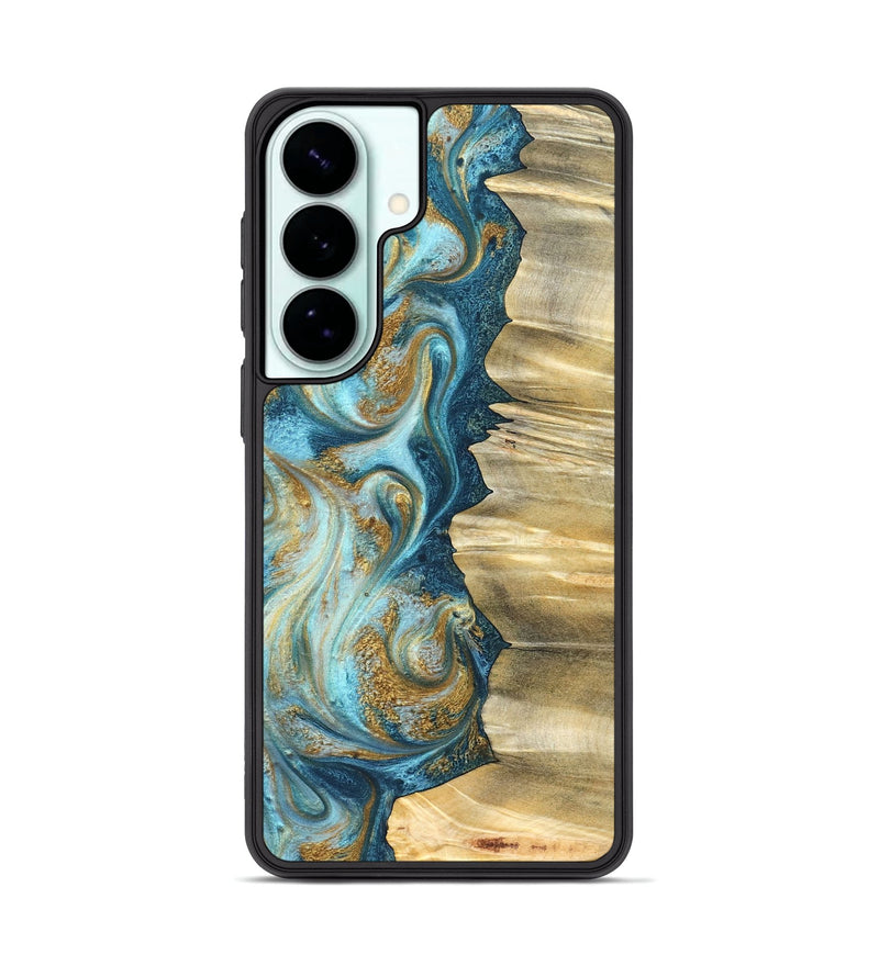 Galaxy S26 Plus Wood Phone Case - Emilio (Teal & Gold, 825185)
