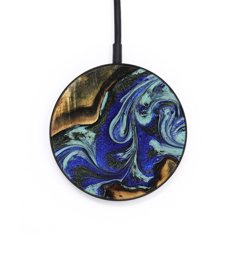 Circle Wood Wireless Charger - Britany (Blue, 825187)