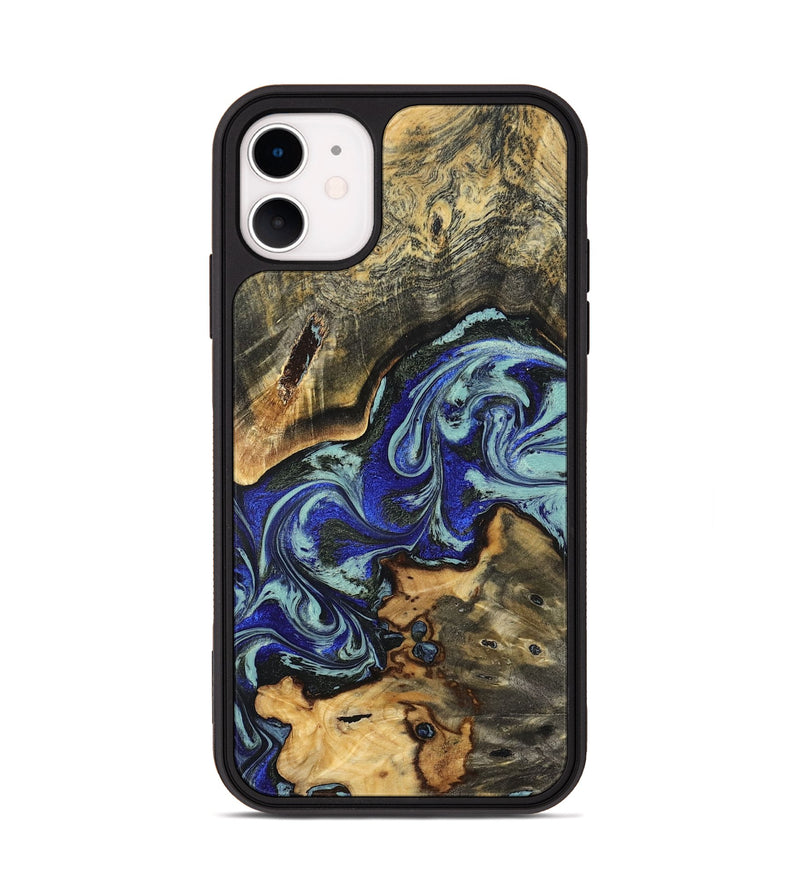 iPhone 11 Wood Phone Case - Britany (Blue, 825187)