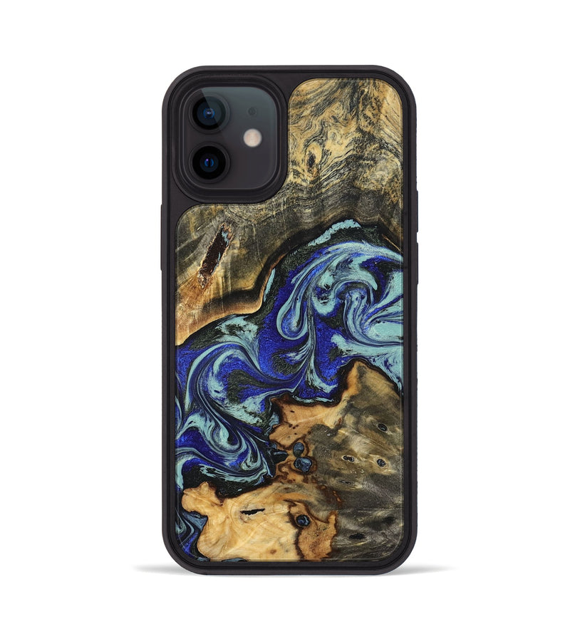 iPhone 12 Wood Phone Case - Britany (Blue, 825187)