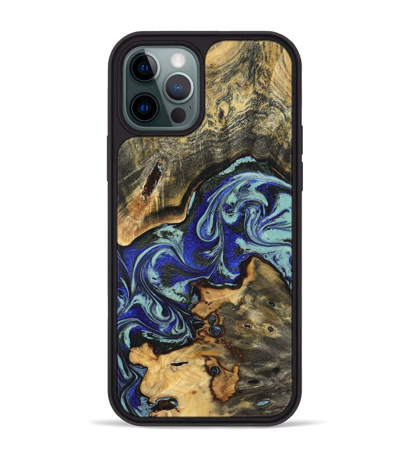 iPhone 12 Pro Max Wood Phone Case - Britany (Blue, 825187)