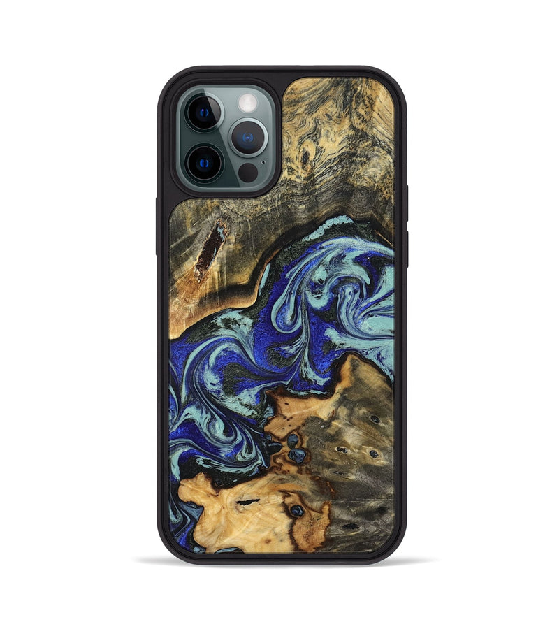 iPhone 12 Pro Wood Phone Case - Britany (Blue, 825187)