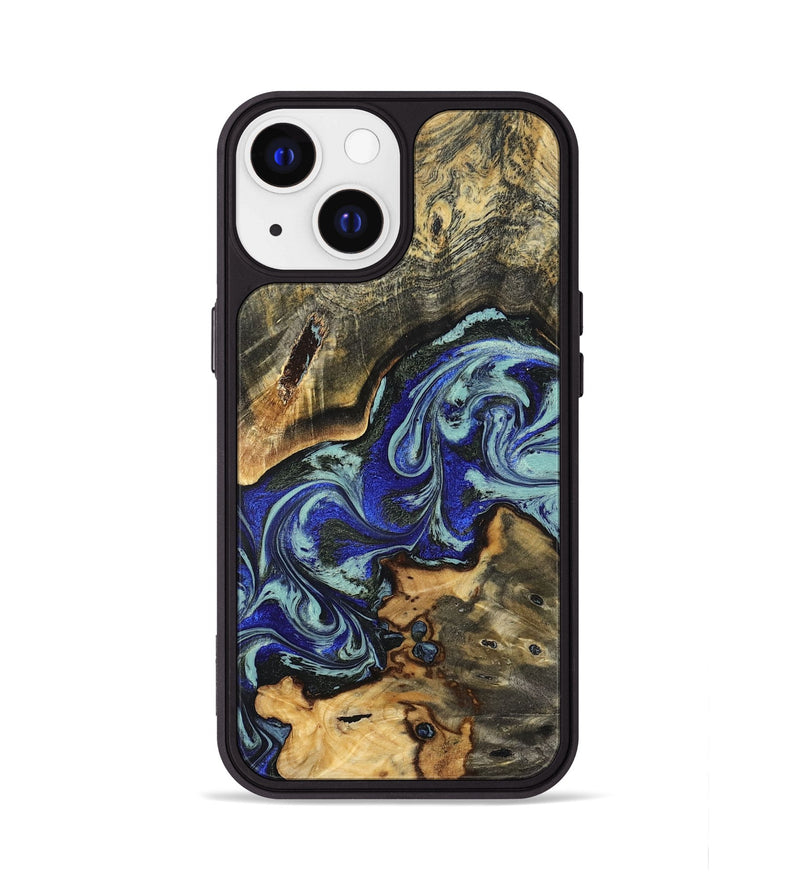 iPhone 13 Wood Phone Case - Britany (Blue, 825187)