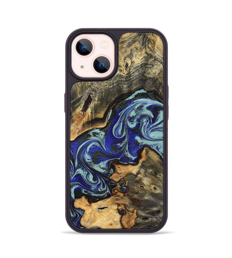 iPhone 14 Wood Phone Case - Britany (Blue, 825187)