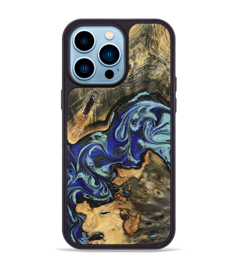 iPhone 14 Pro Max Wood Phone Case - Britany (Blue, 825187)