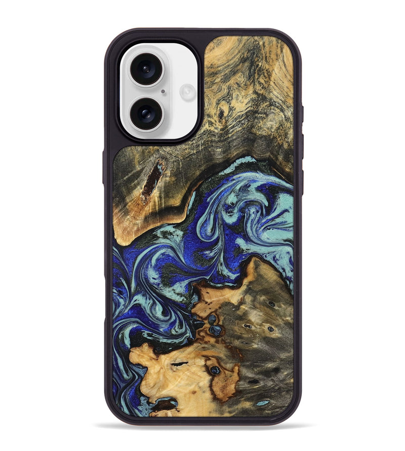 iPhone 16 Plus Wood Phone Case - Britany (Blue, 825187)