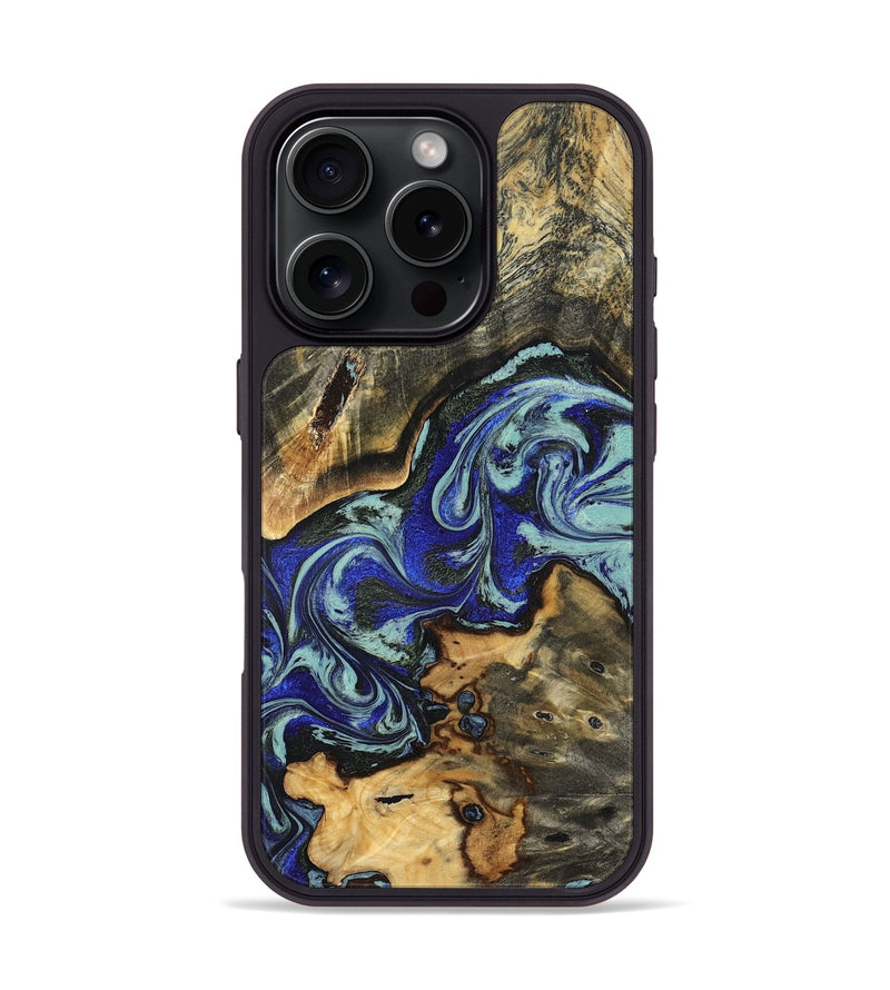 iPhone 16 Pro Wood Phone Case - Britany (Blue, 825187)