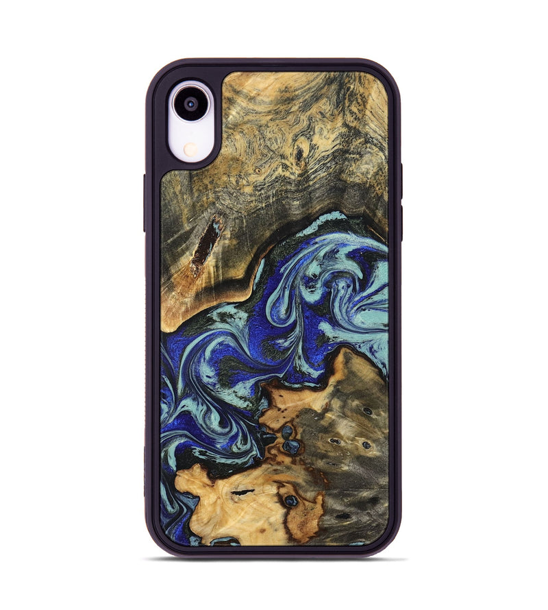 iPhone Xr Wood Phone Case - Britany (Blue, 825187)