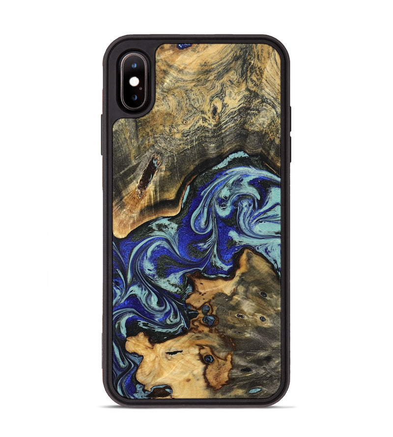 iPhone Xs Max Wood Phone Case - Britany (Blue, 825187)