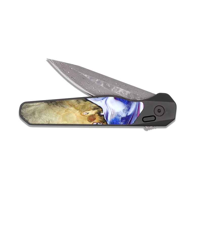 EDC Dark Damascus Wood Pocket Knife - Meilani (Merica, 825192)