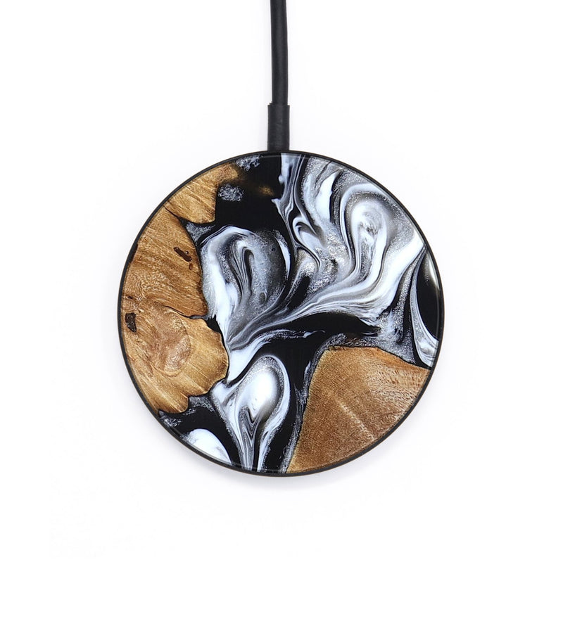Circle Wood Wireless Charger - Meagan (Black & White, 825195)