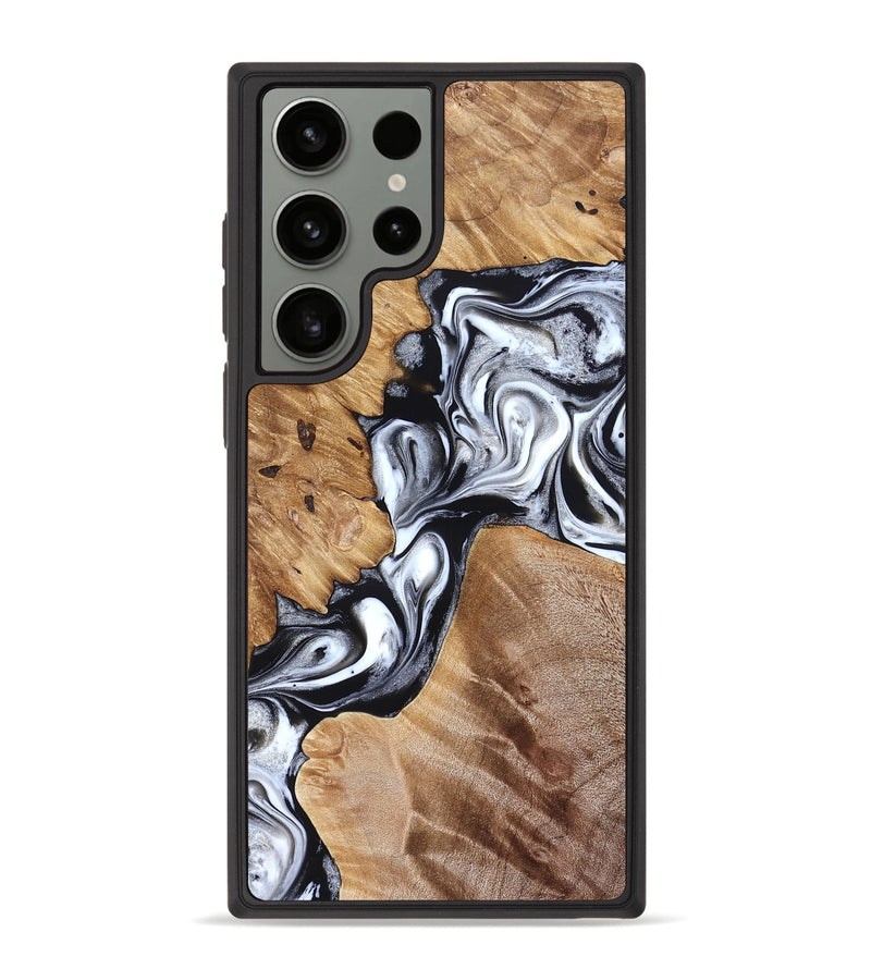 Galaxy S23 Ultra Wood Phone Case - Meagan (Black & White, 825195)
