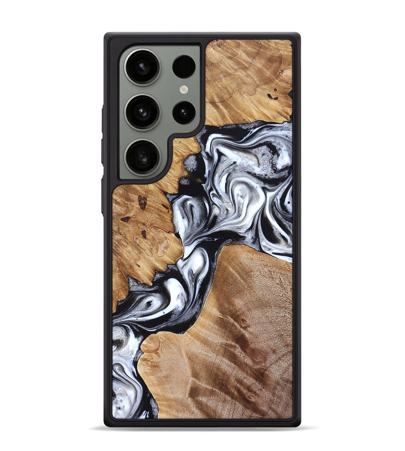 Galaxy S24 Ultra Wood Phone Case - Meagan (Black & White, 825195)