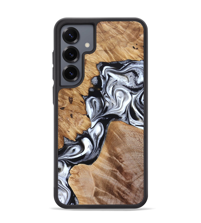 Galaxy S25 Plus Wood Phone Case - Meagan (Black & White, 825195)