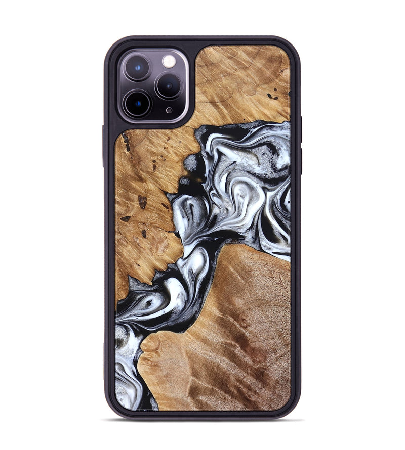 iPhone 11 Pro Max Wood Phone Case - Meagan (Black & White, 825195)
