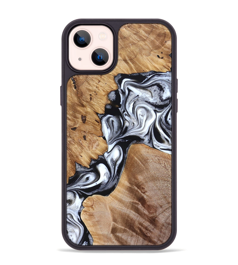 iPhone 14 Plus Wood Phone Case - Meagan (Black & White, 825195)