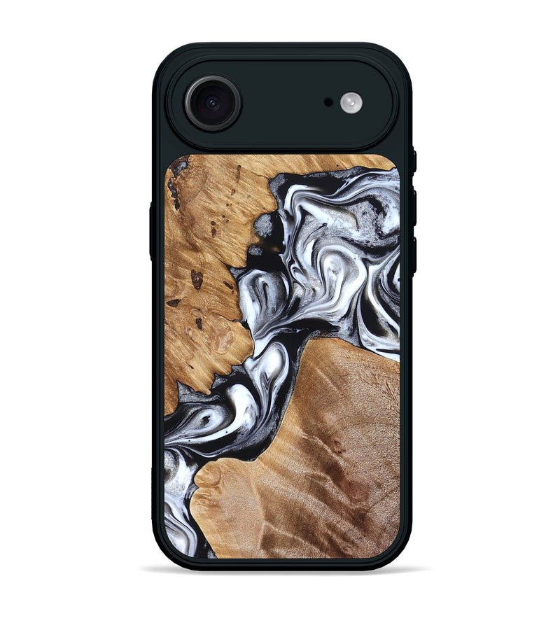 iPhone 17 Air Wood Phone Case - Meagan (Black & White, 825195)