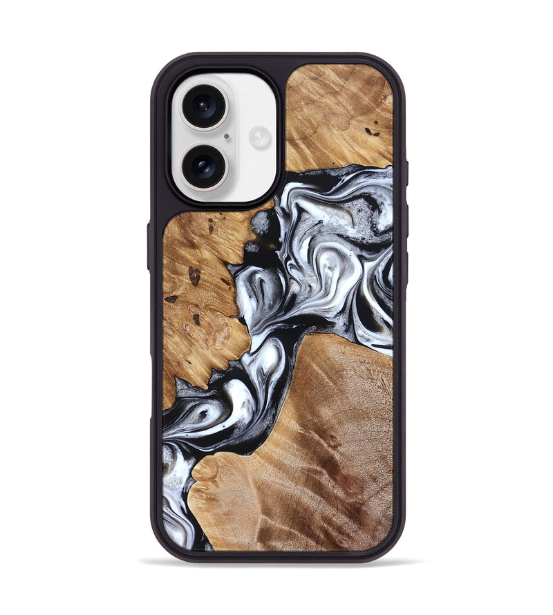 iPhone 17 Wood Phone Case - Meagan (Black & White, 825195)