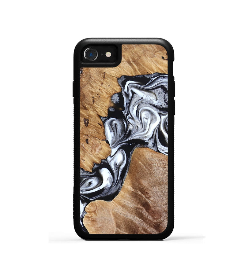 iPhone SE Wood Phone Case - Meagan (Black & White, 825195)