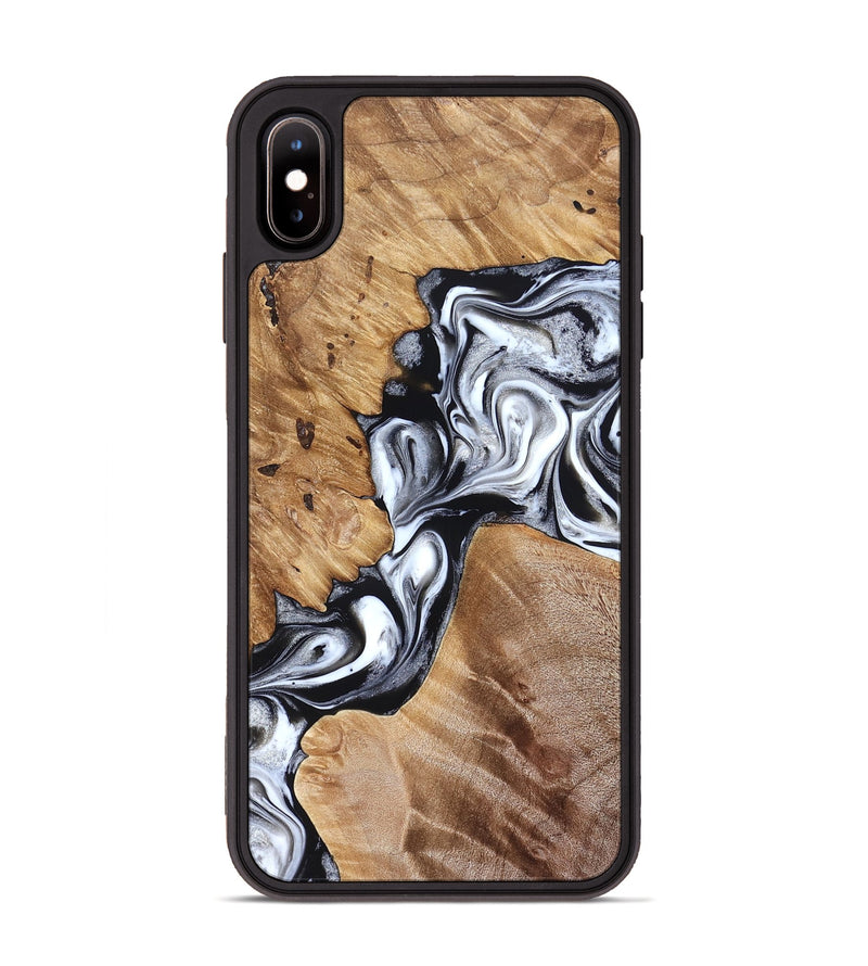 iPhone Xs Max Wood Phone Case - Meagan (Black & White, 825195)