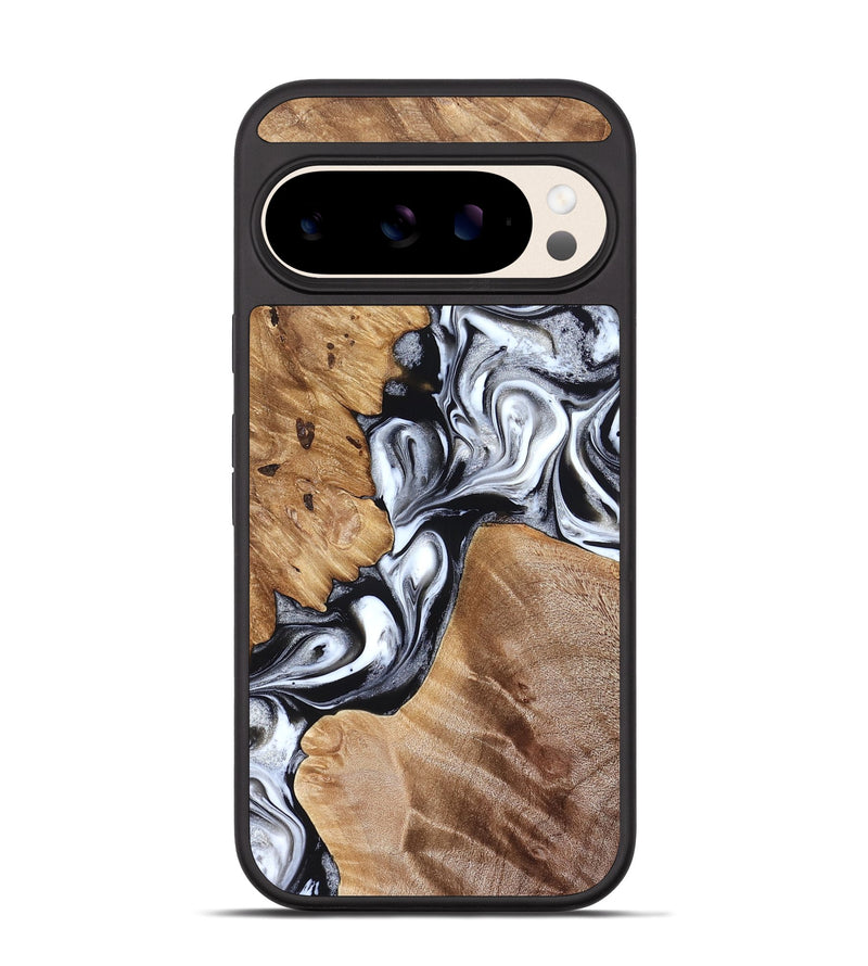 Pixel 10 Wood Phone Case - Meagan (Black & White, 825195)
