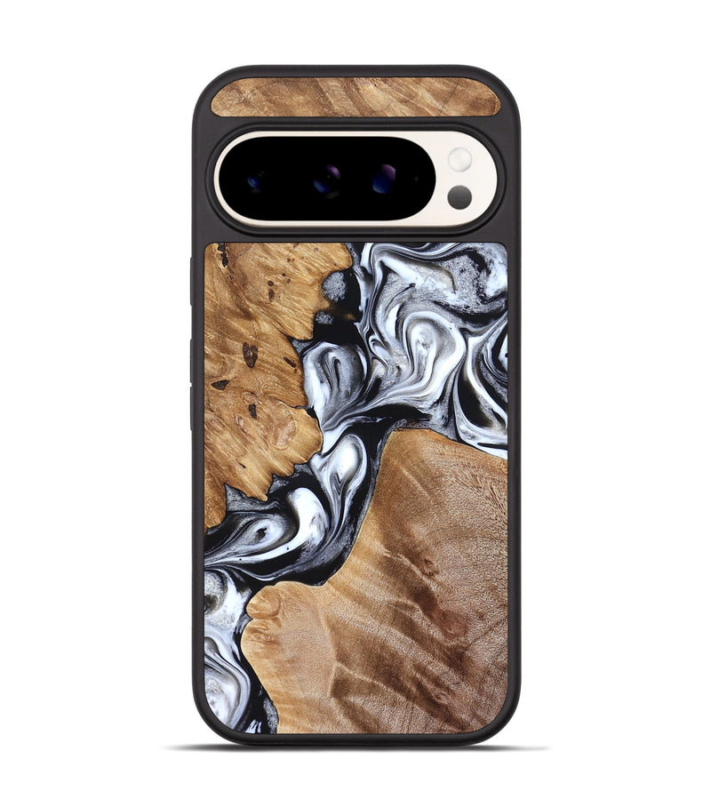 Pixel 9 Pro Wood Phone Case - Meagan (Black & White, 825195)