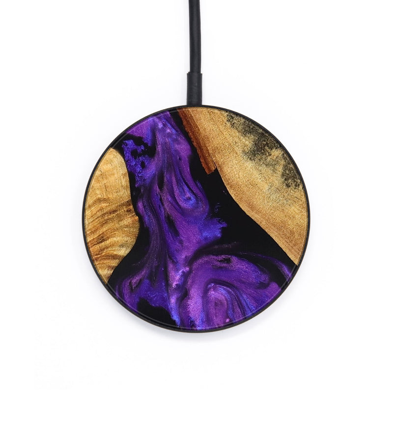 Circle Wood Wireless Charger - Clover (Purple, 825198)