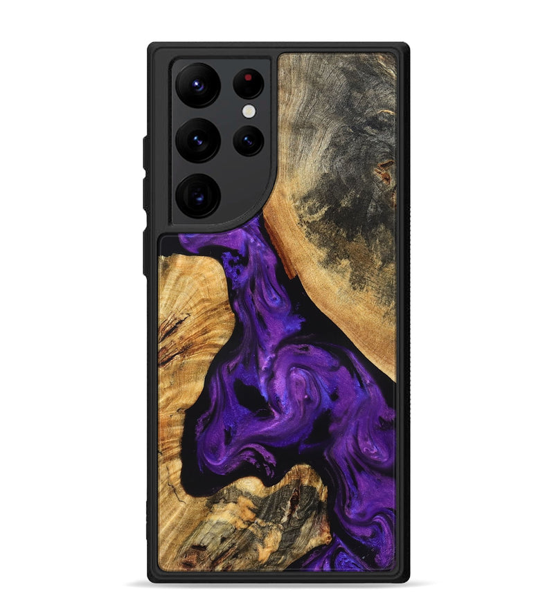 Galaxy S22 Ultra Wood Phone Case - Clover (Purple, 825198)